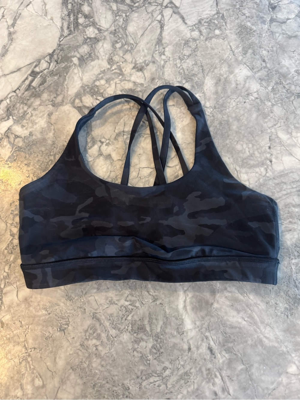 lululemon athletica Black Camo Strappy Sports Bra